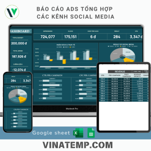 Mẫu Dashboard báo cáo Ads tổng hợp