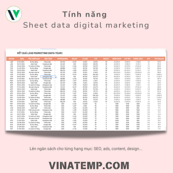 Mẫu kế hoạch DIGITAL marketing tổng thể